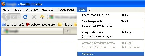 Options Internet - Firefox